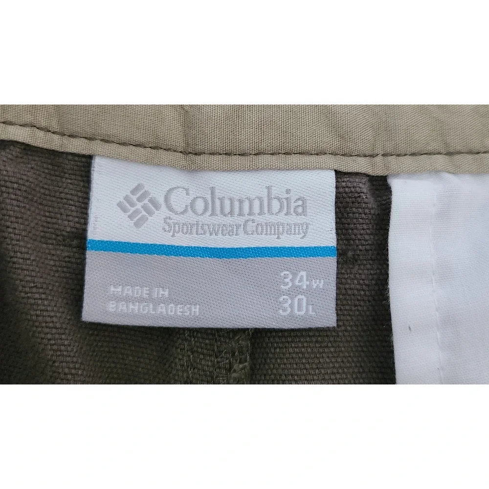 Columbia‎ Men's Cargo Pants 30 x 34 Gorpcore Hiking Brown Green Pockets Classic